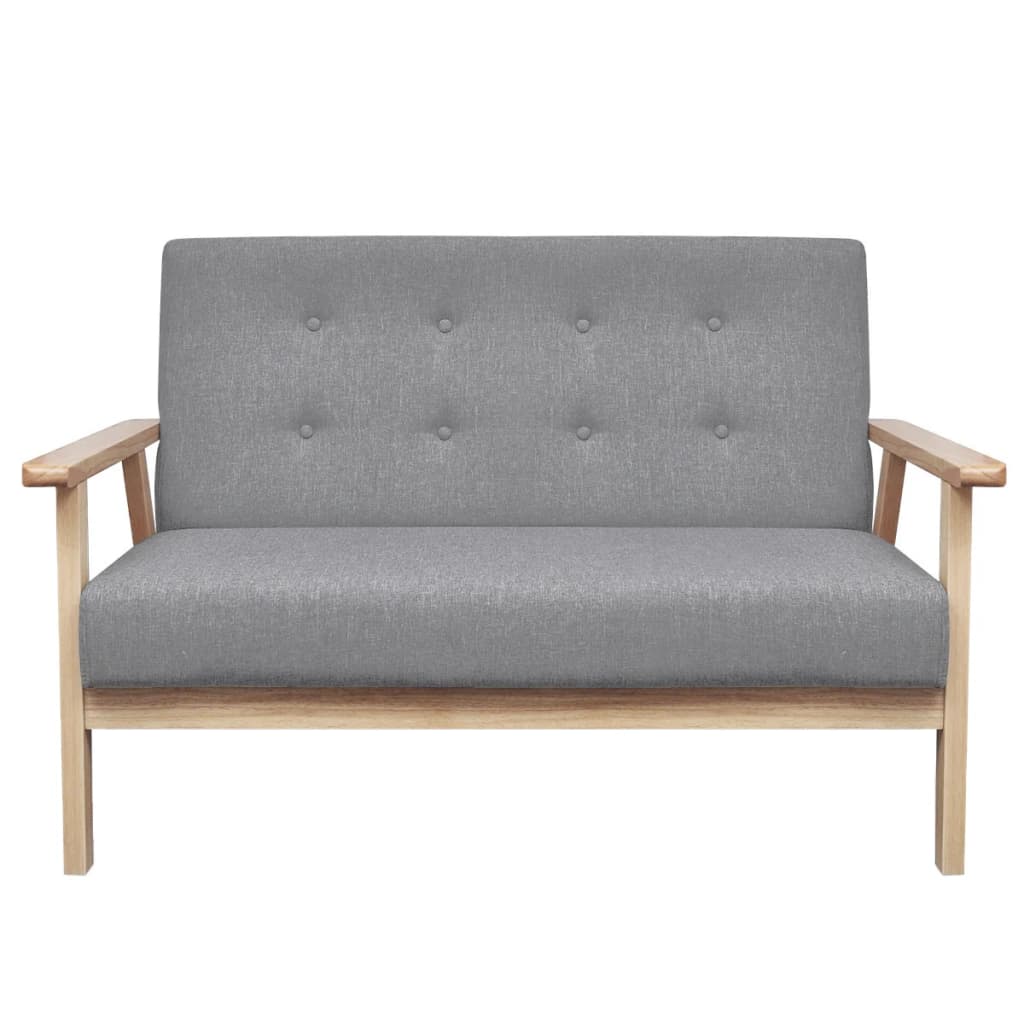  Canapé à 2 places Tissu Gris clair
