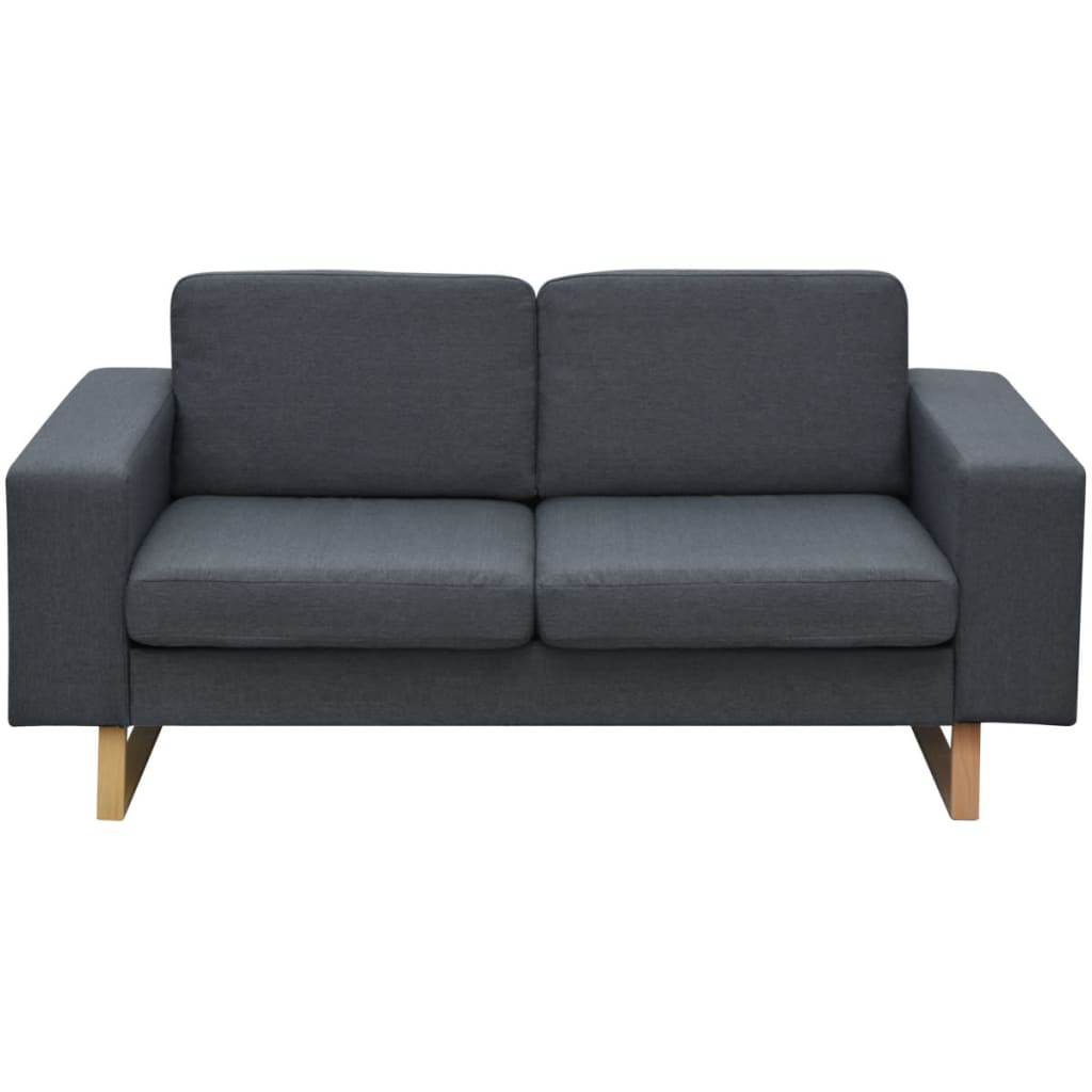  Canapé avec 2 places Tissu Gris foncé