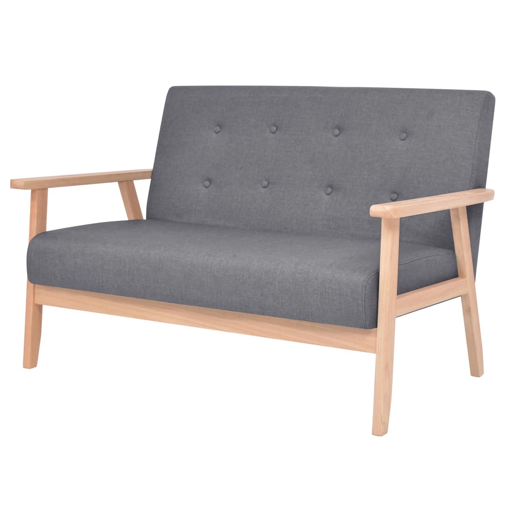  Jeu de canapé 2 pcs Tissu Gris foncé