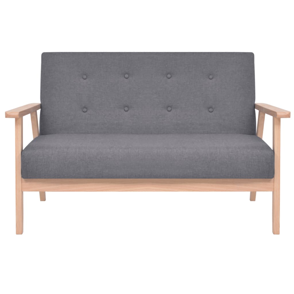  Jeu de canapé 2 pcs Tissu Gris foncé