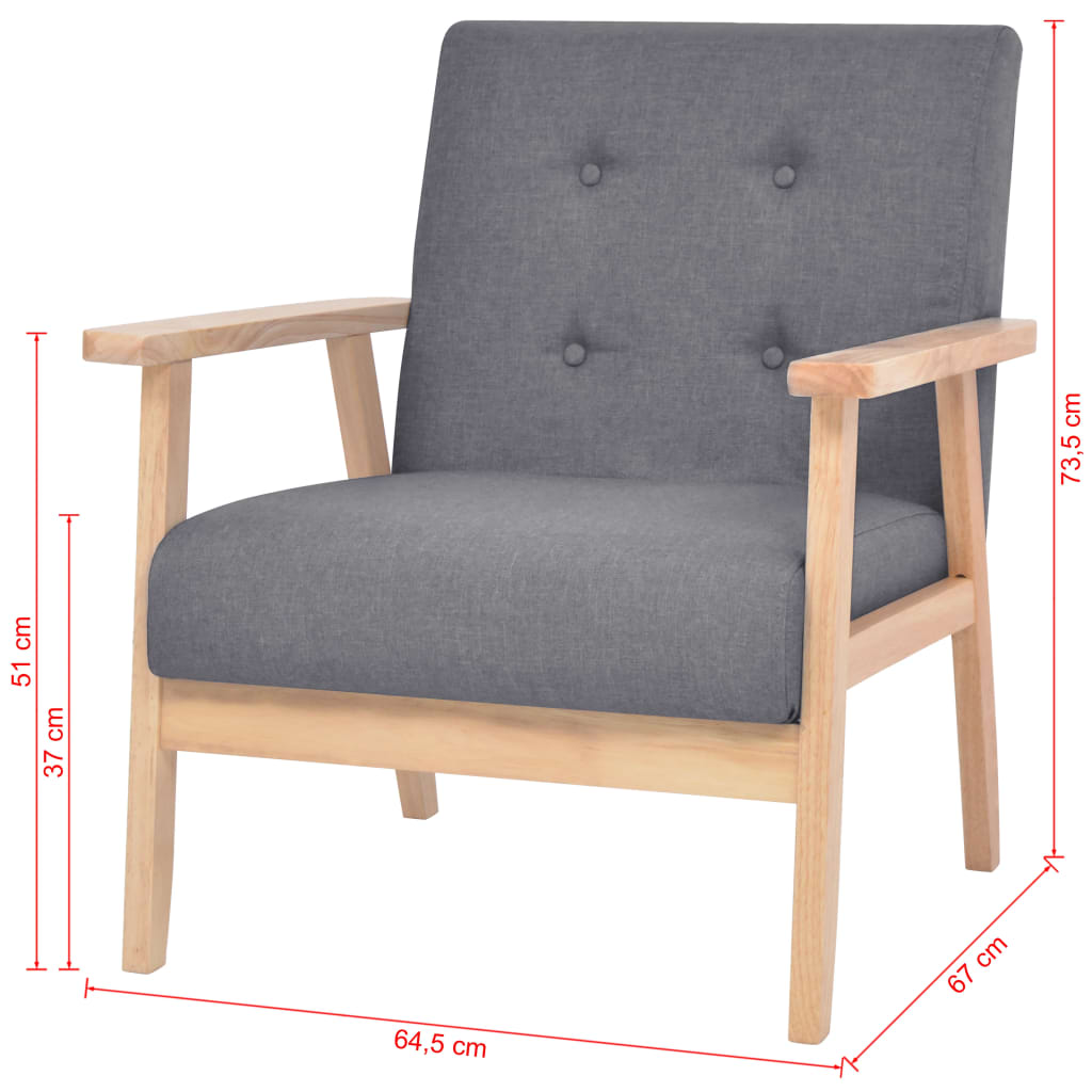  Jeu de canapé 2 pcs Tissu Gris foncé