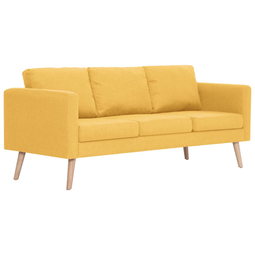  Ensemble de canapé 2 pcs Tissu Jaune
