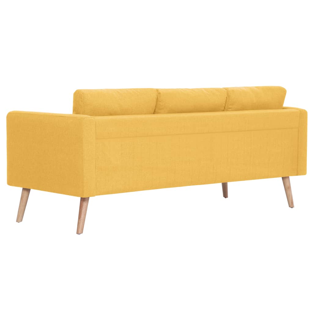 Ensemble de canapé 2 pcs Tissu Jaune