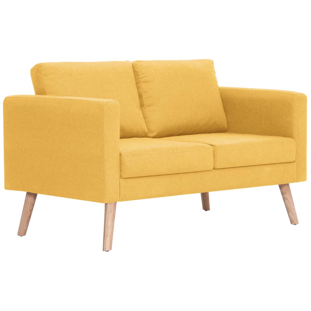  Ensemble de canapé 2 pcs Tissu Jaune