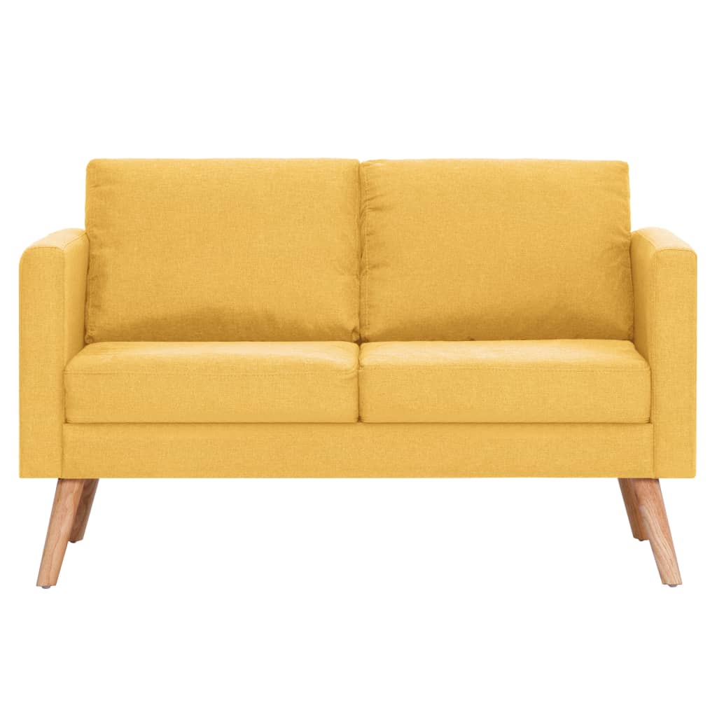  Ensemble de canapé 2 pcs Tissu Jaune