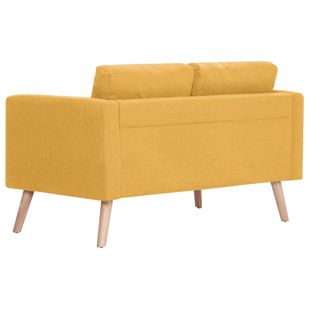 Ensemble de canapé 2 pcs Tissu Jaune