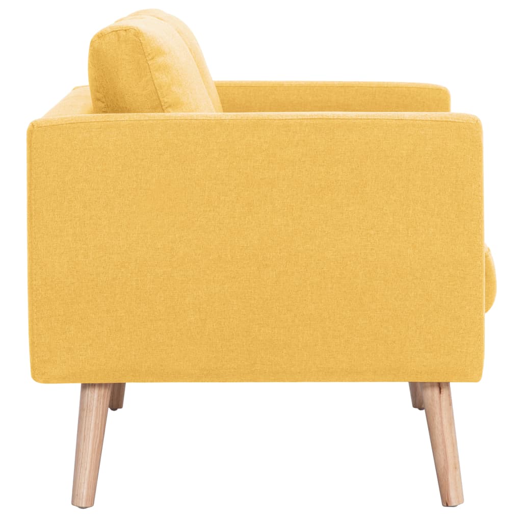  Ensemble de canapé 2 pcs Tissu Jaune