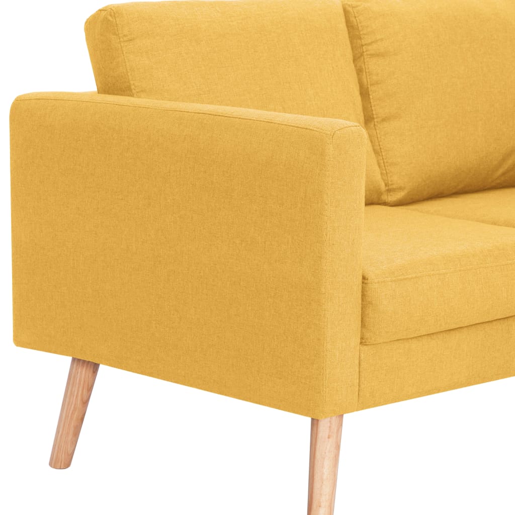  Ensemble de canapé 2 pcs Tissu Jaune
