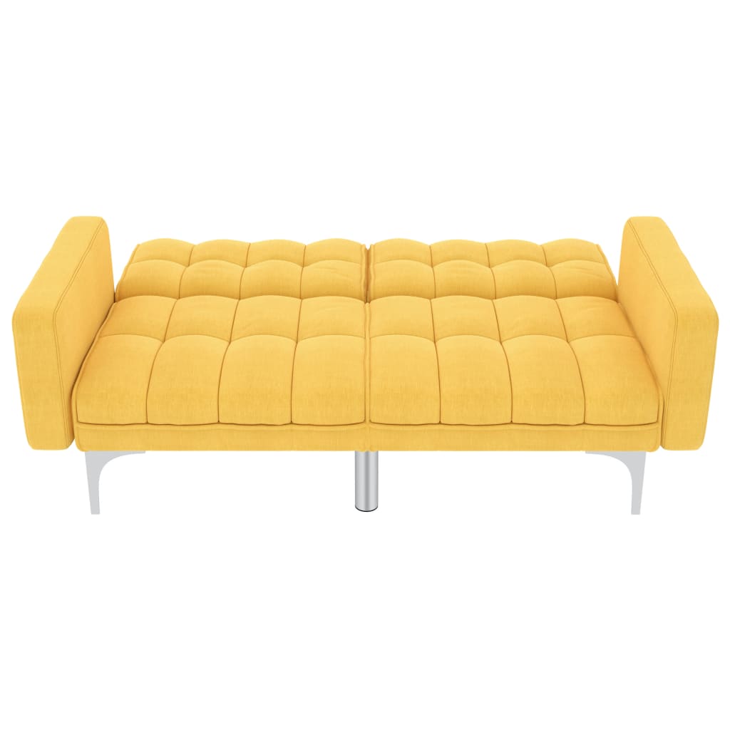  Canapé-lit Jaune Tissu