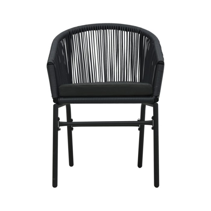 Chaises de jardin 2 pcs Noir Rotin PVC