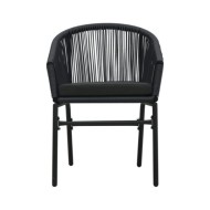 Chaises de jardin 2 pcs Noir Rotin PVC