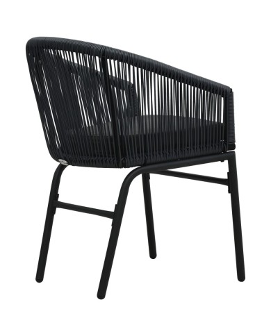 Chaises de jardin 2 pcs Noir Rotin PVC