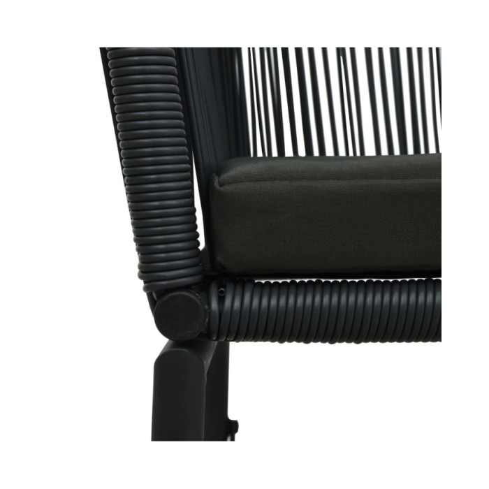 Chaises de jardin 2 pcs Noir Rotin PVC