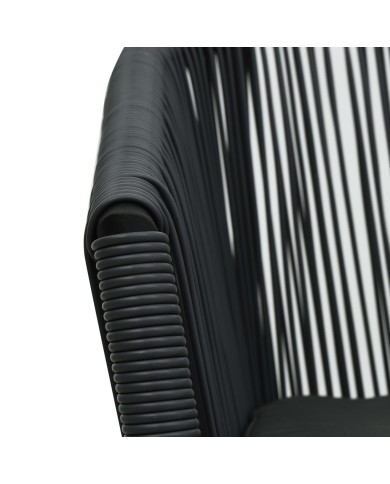 Chaises de jardin 2 pcs Noir Rotin PVC
