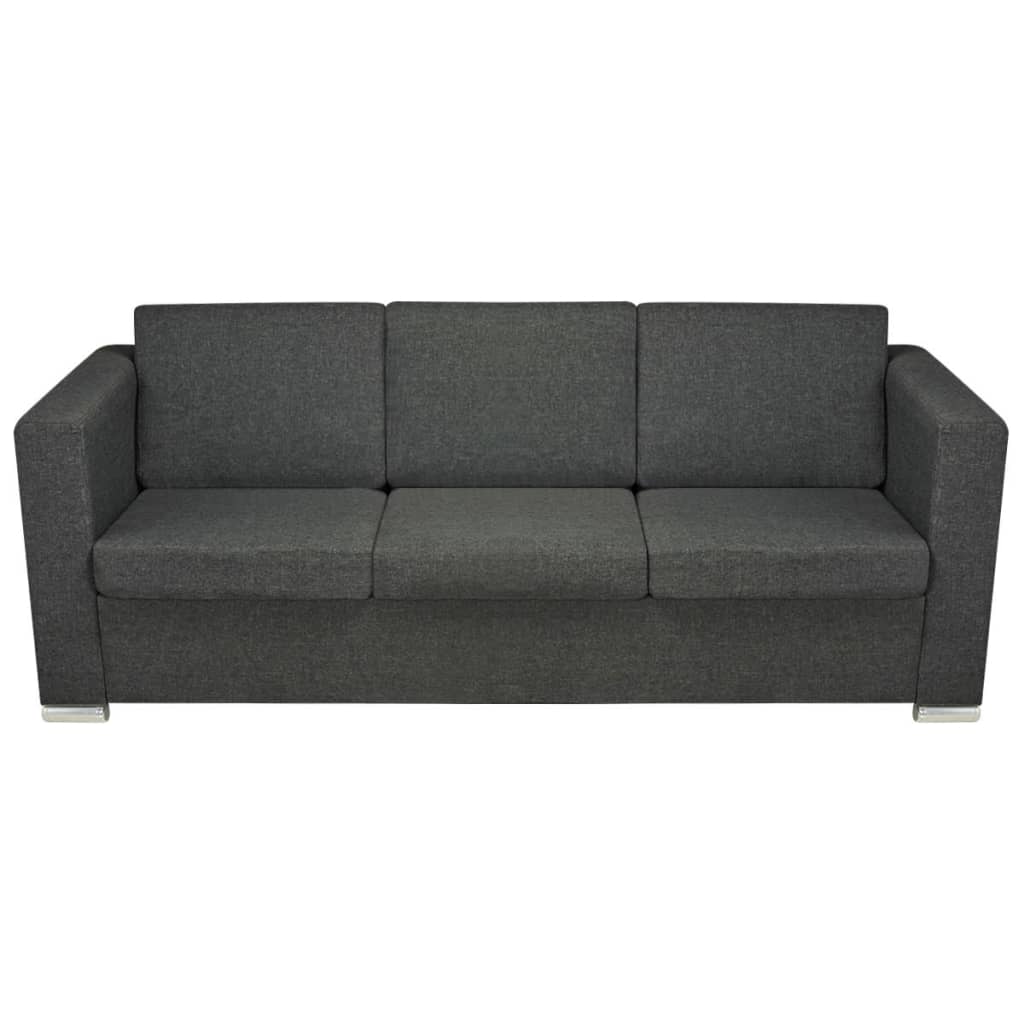  Canapé à 3 places Tissu Gris foncé