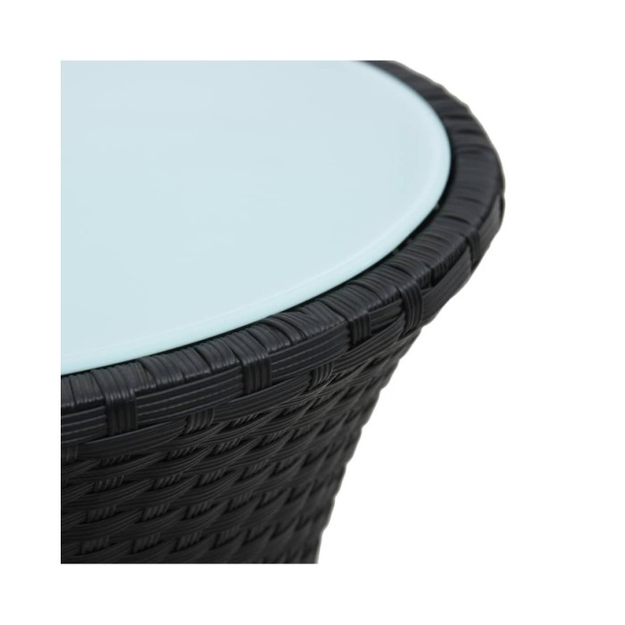 Table d'appoint de jardin Forme de tambour Noir Résine tressée