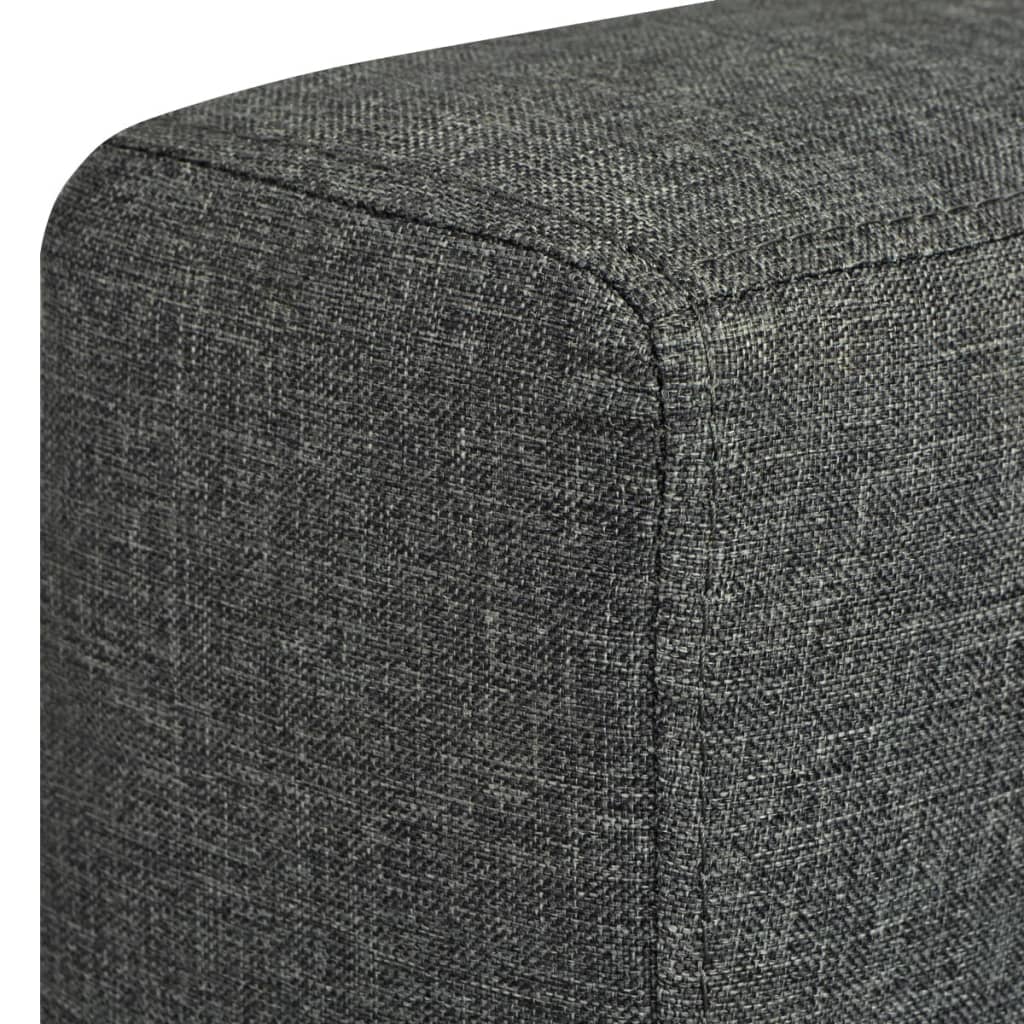  Canapé à 3 places Tissu Gris foncé