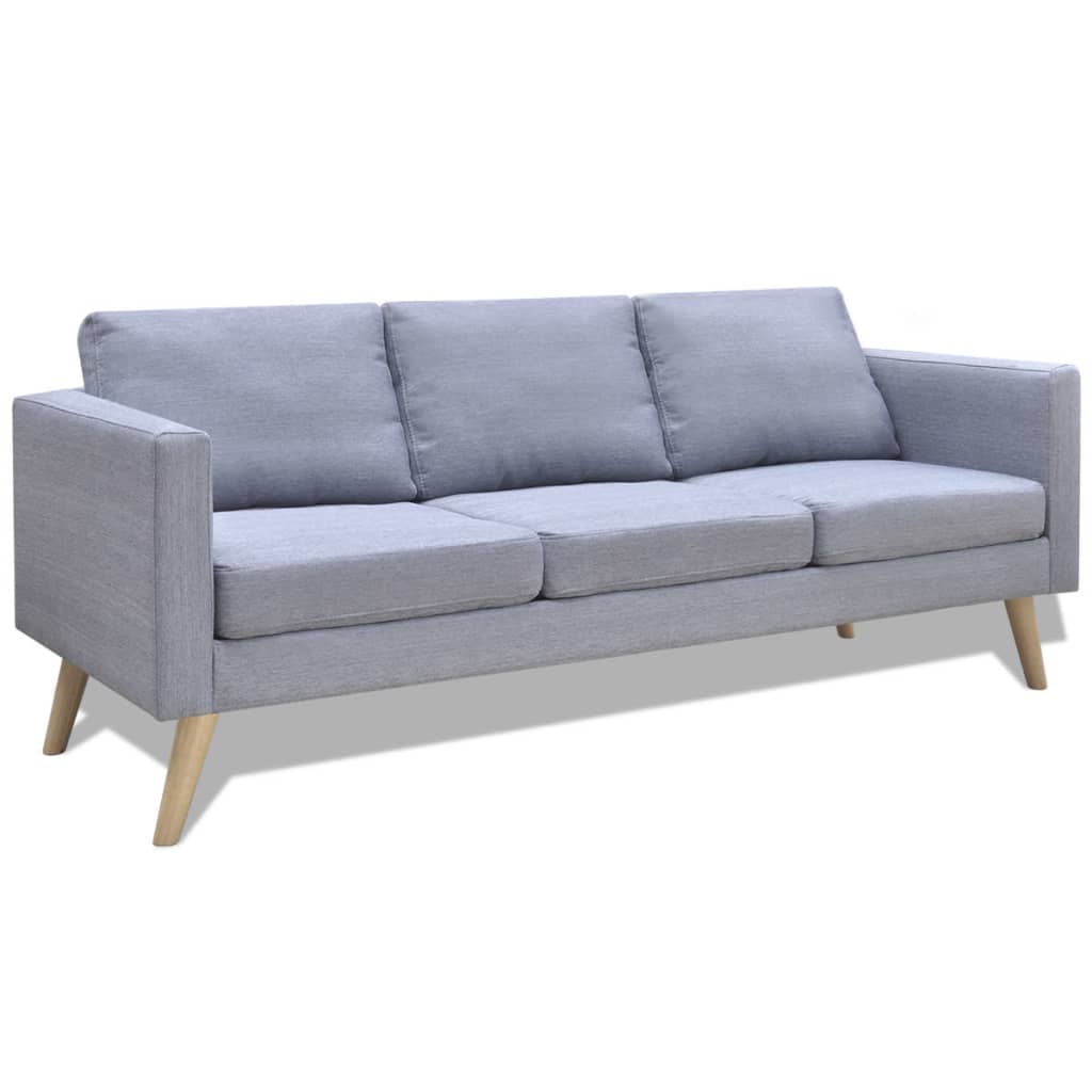  Canapé à 3 places Tissu Gris clair