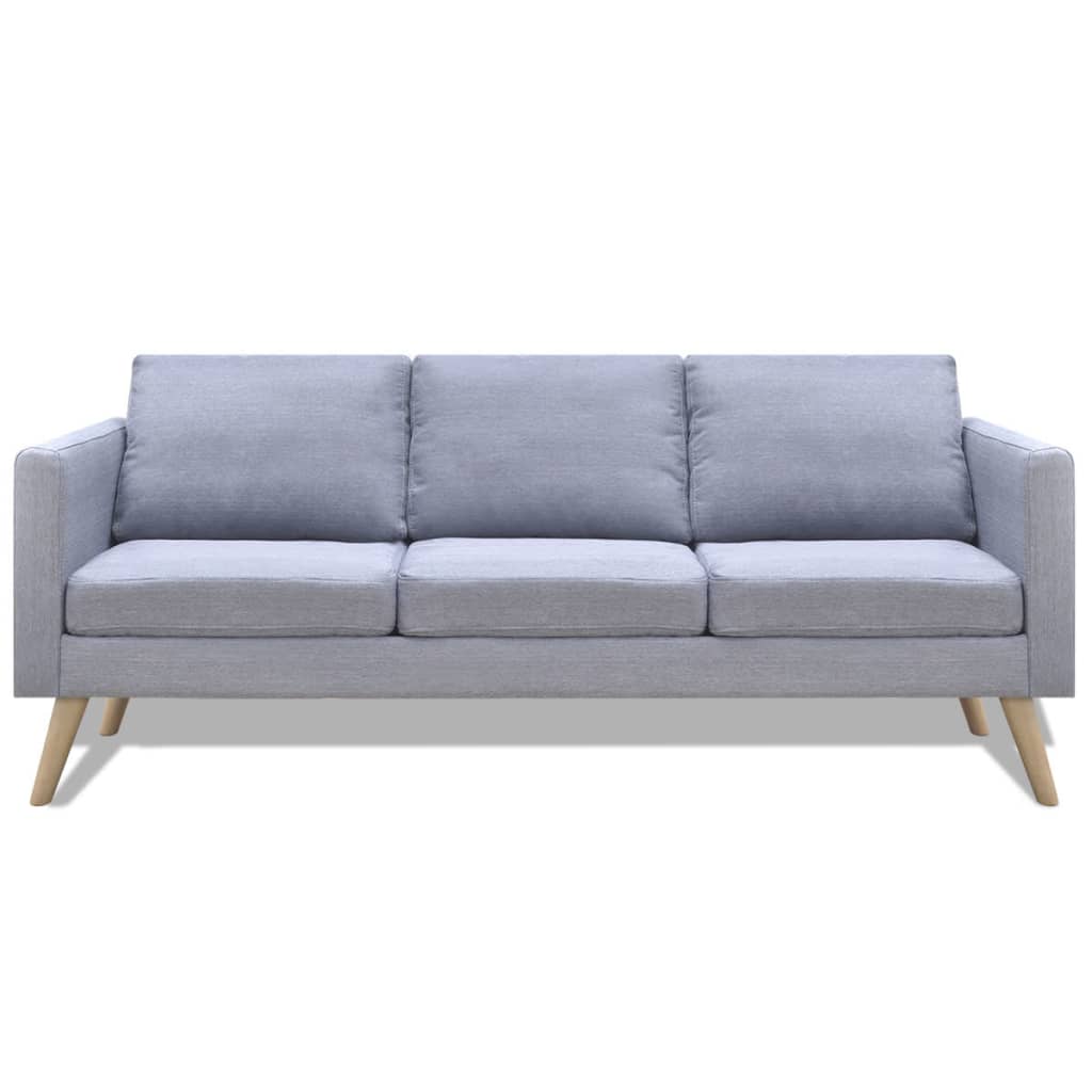  Canapé à 3 places Tissu Gris clair