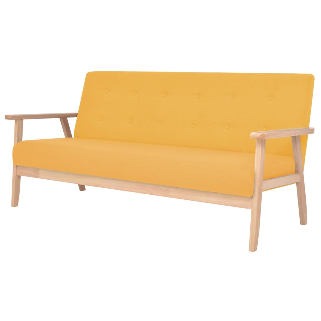  Canapé à 3 places Tissu Jaune