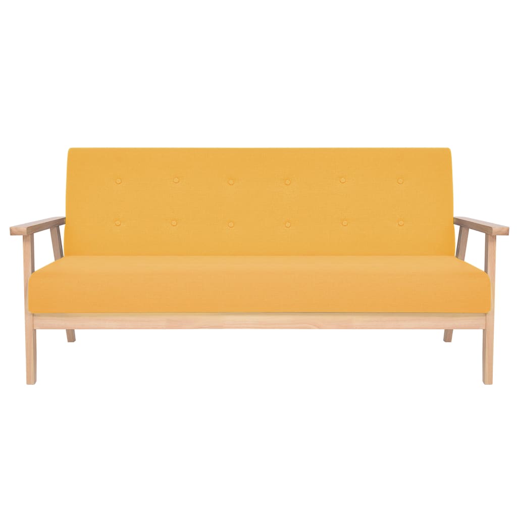  Canapé à 3 places Tissu Jaune