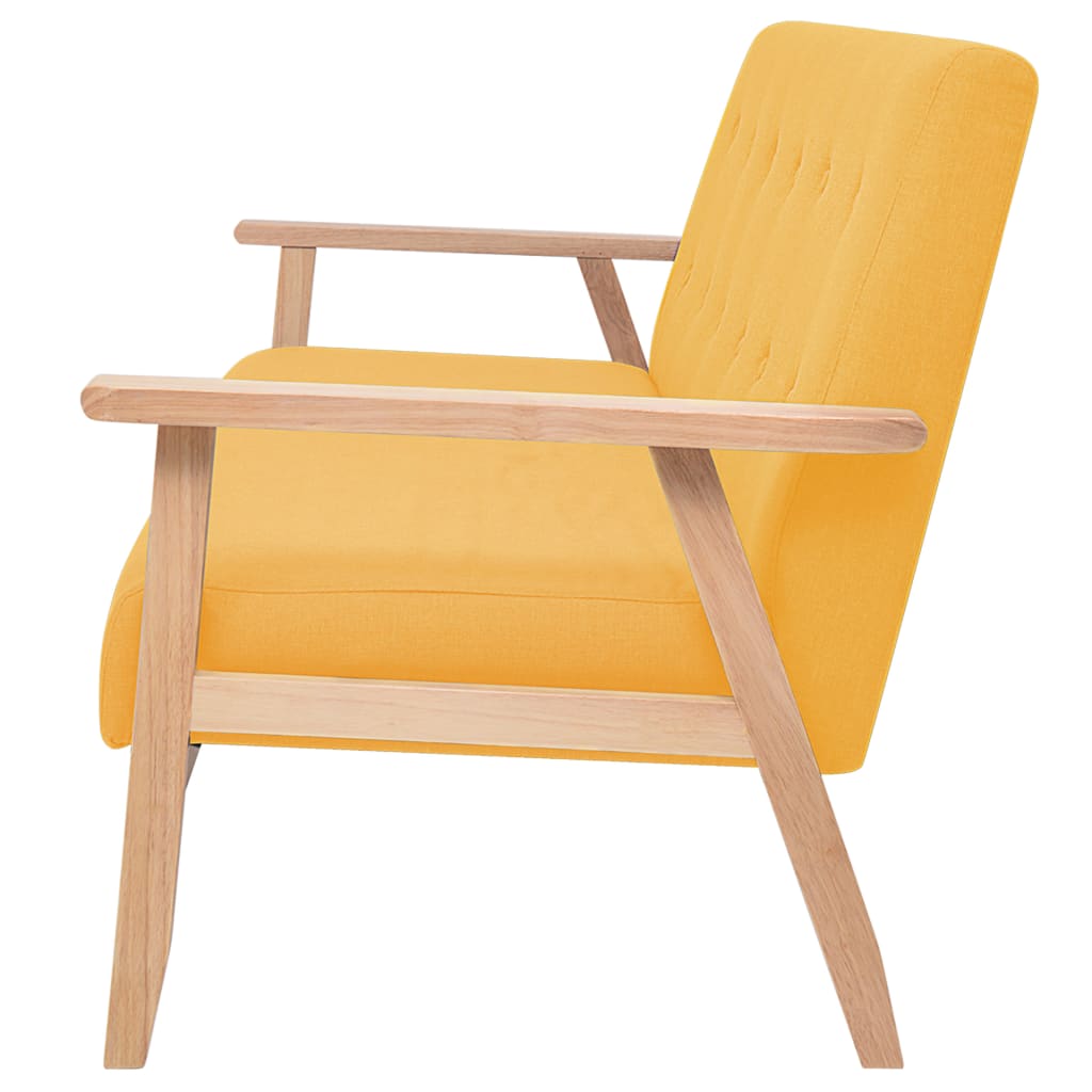  Canapé à 3 places Tissu Jaune