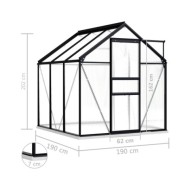 Serre avec cadre de base Anthracite Aluminium 3,61 m²