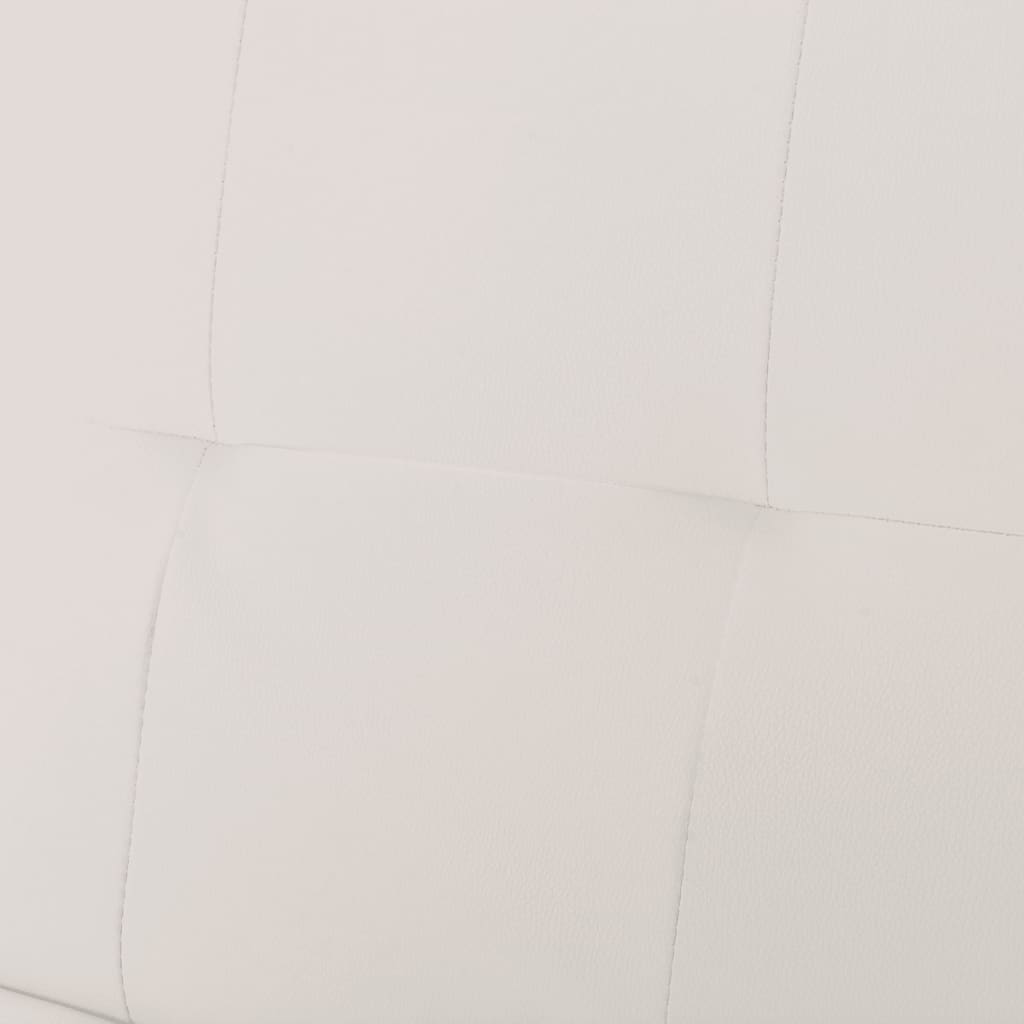  Canapé-lit réglable avec deux oreillers Similicuir Blanc crème