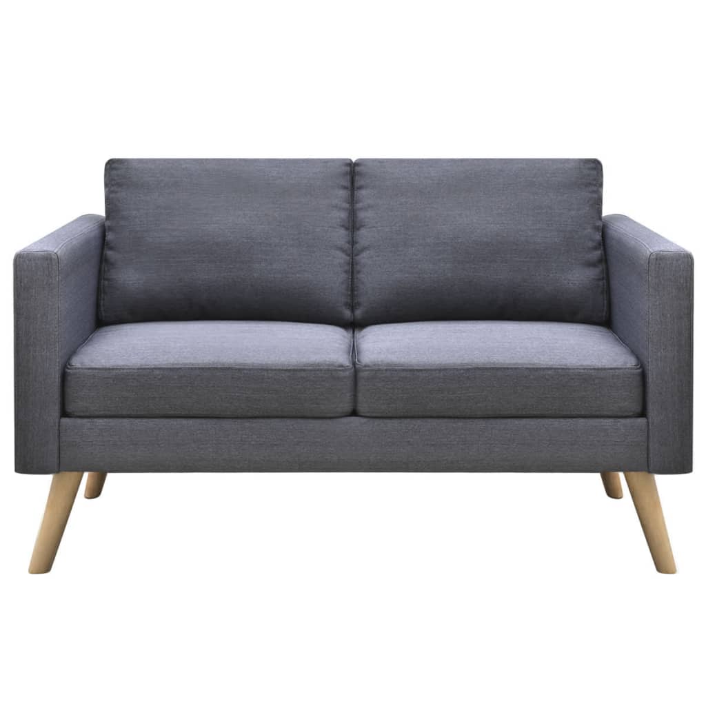  Jeu de canapé à 2 places et à 3 places Tissu Gris foncé