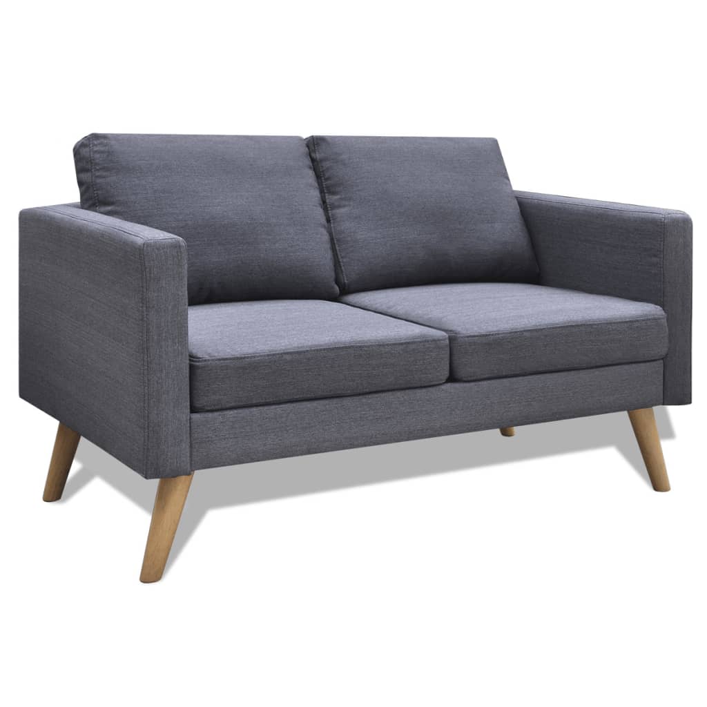  Jeu de canapé à 2 places et à 3 places Tissu Gris foncé