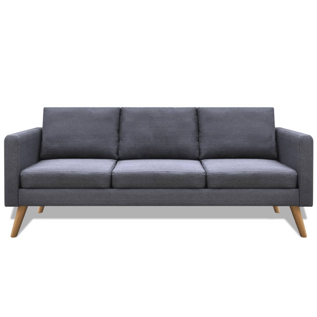  Jeu de canapé à 2 places et à 3 places Tissu Gris foncé