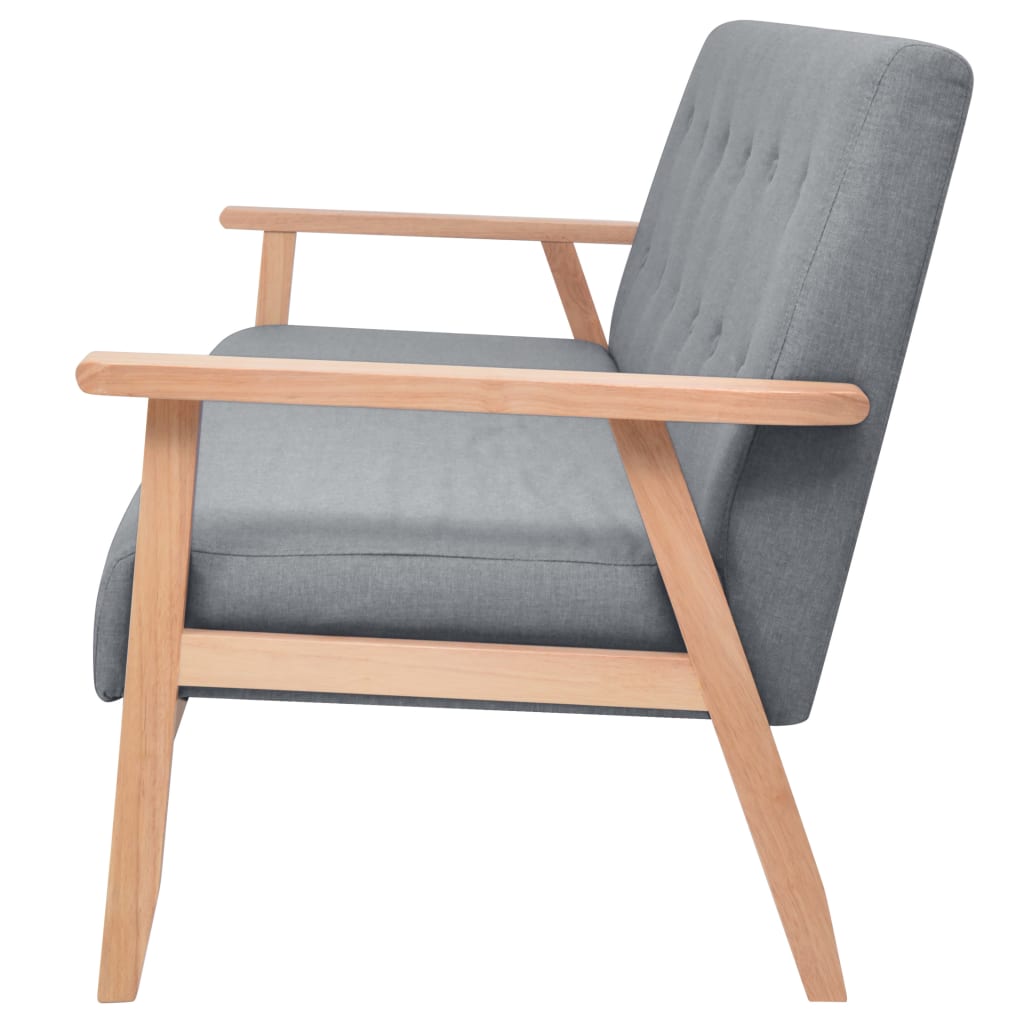  Canapé à 3 places Tissu Gris clair
