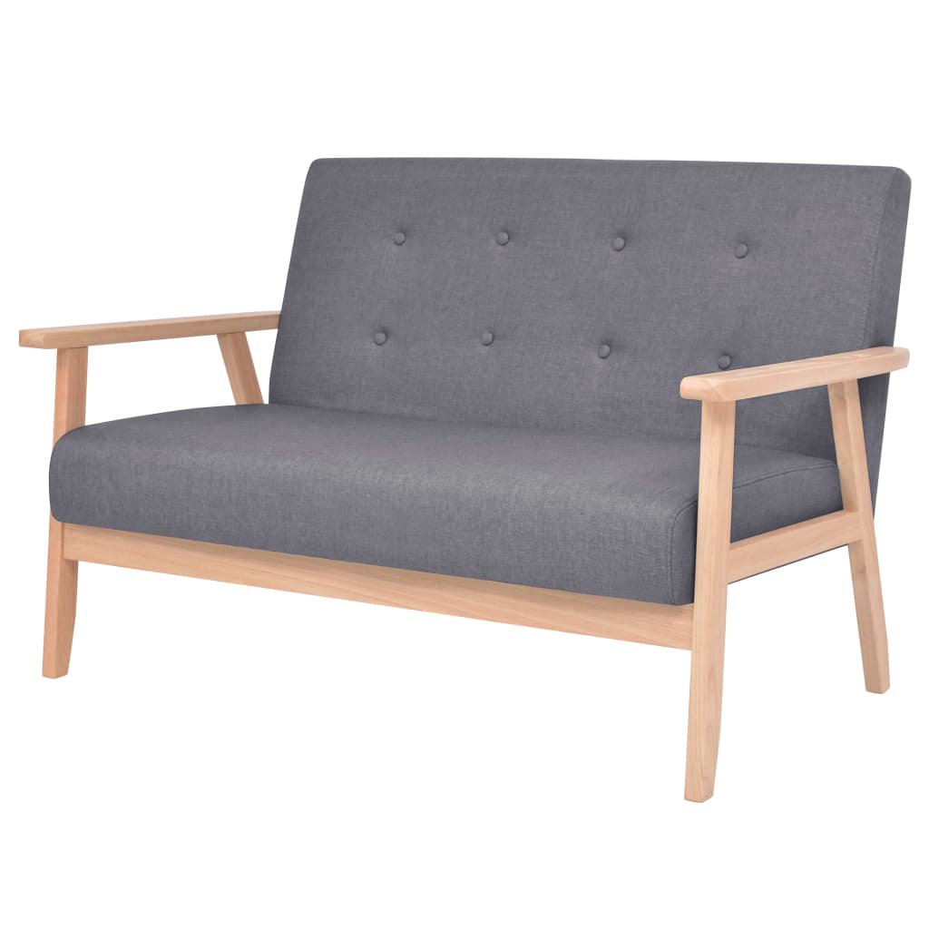  Canapé à 2 places Tissu Gris foncé