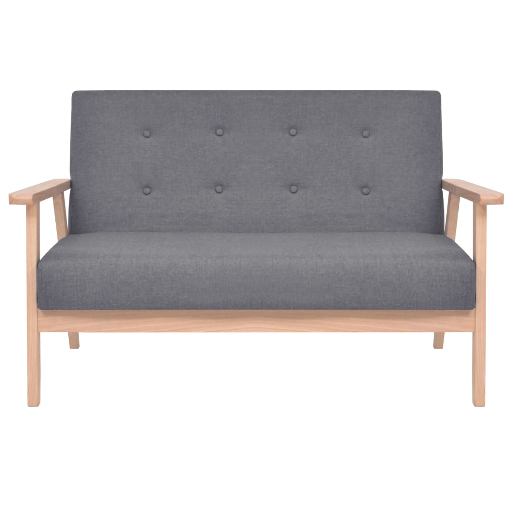  Canapé à 2 places Tissu Gris foncé