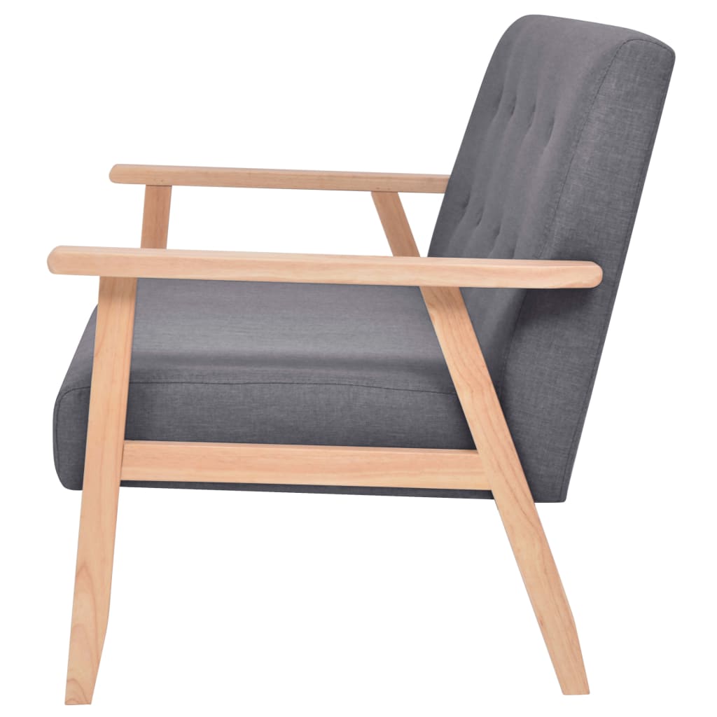  Canapé à 2 places Tissu Gris foncé