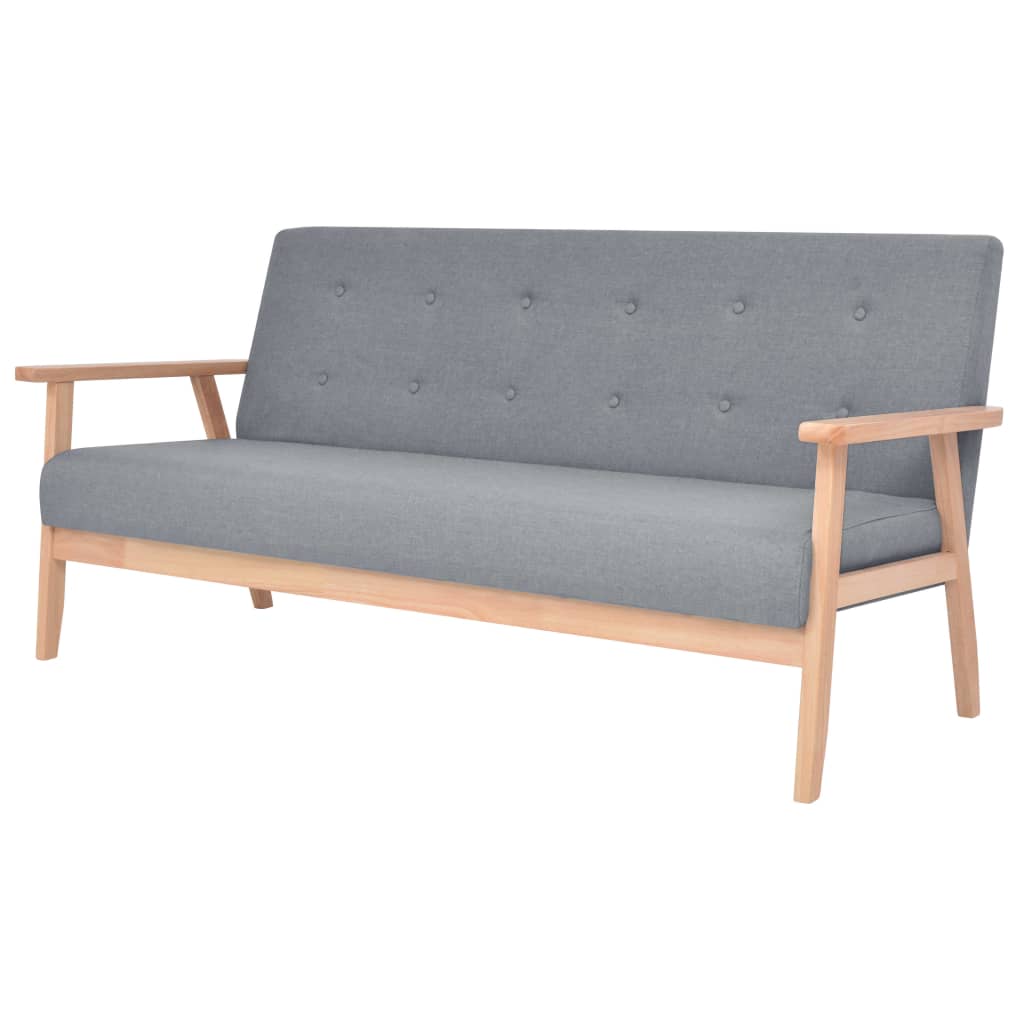  Ensemble de canapés 2 pcs Tissu Gris clair
