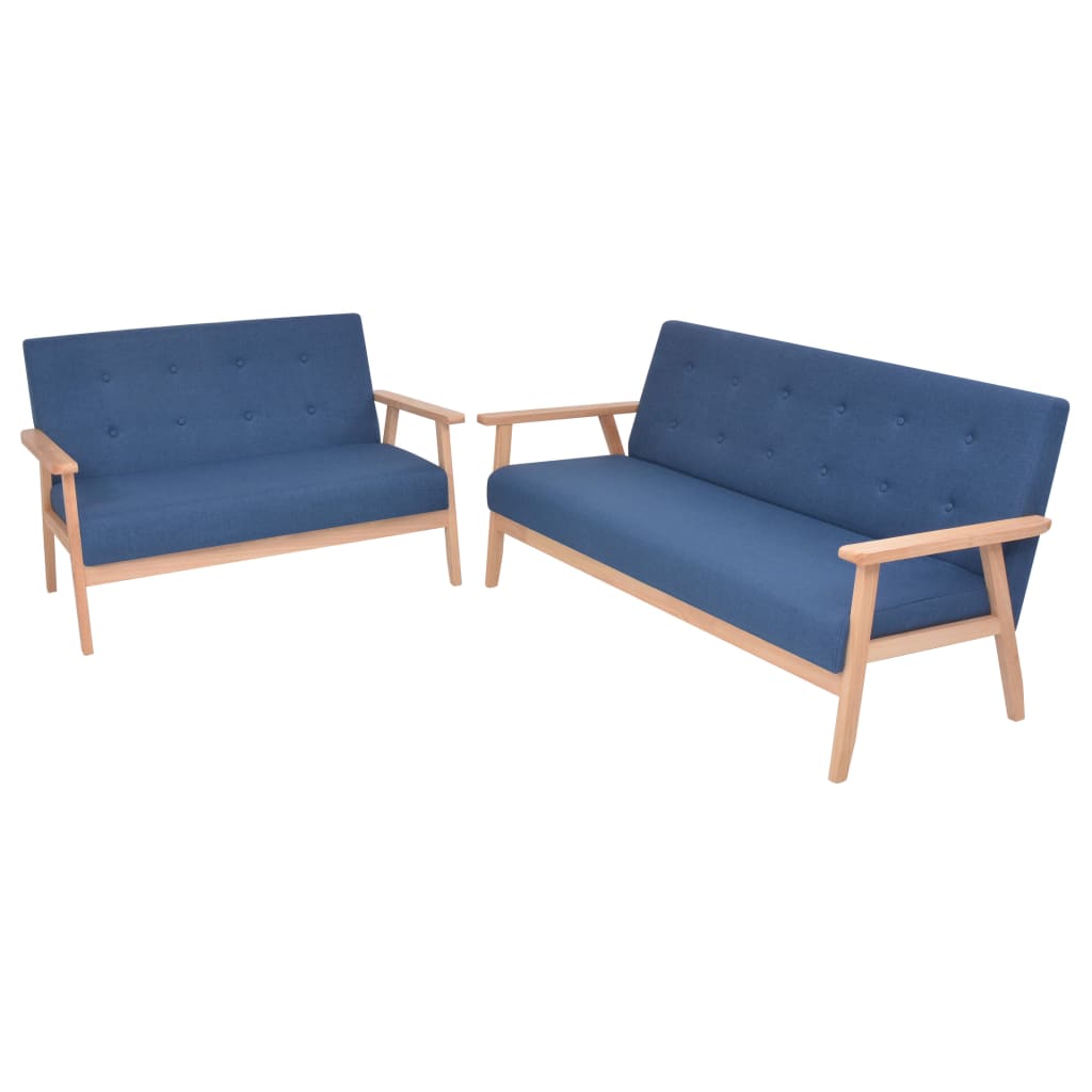  Ensemble de canapé 2 pcs Tissu bleu