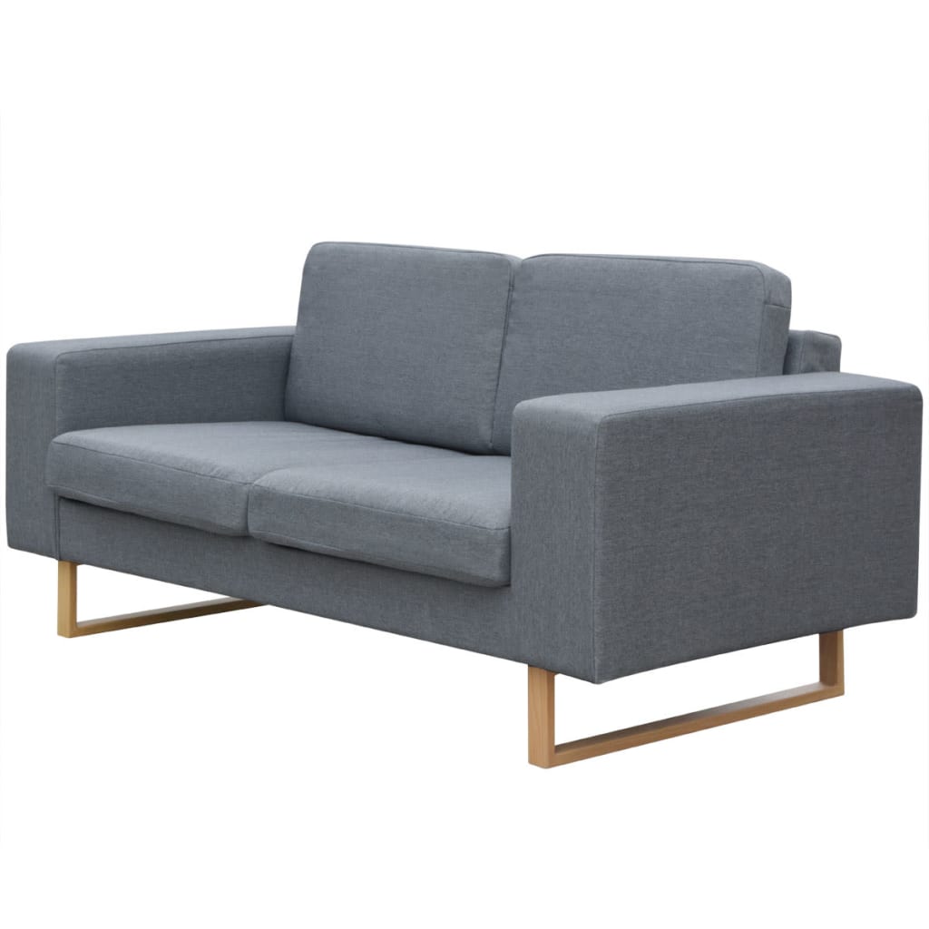  Canapé à 2 places Tissu Gris clair