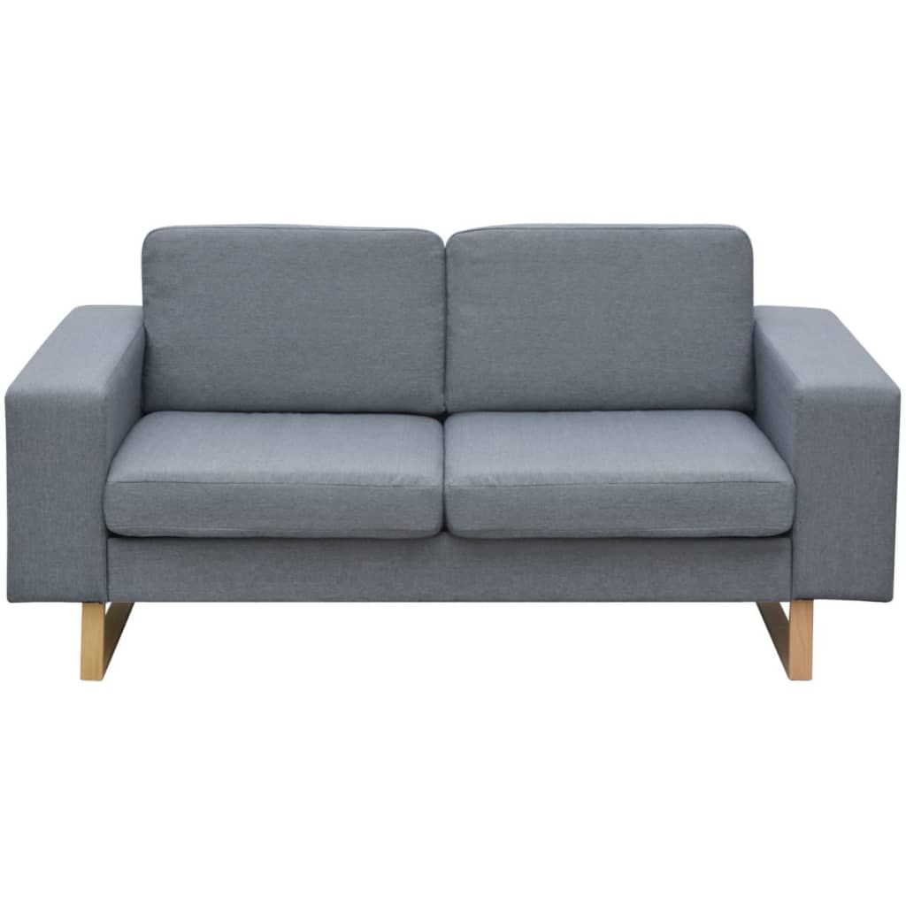  Canapé à 2 places Tissu Gris clair