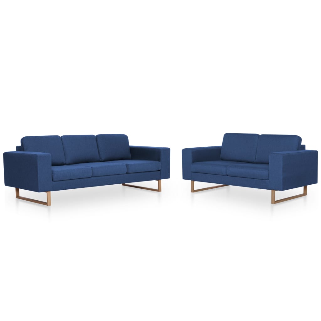  Ensemble de canapé 2 pcs Tissu Bleu