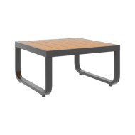 Canapé d'angle de jardin à 5 places avec coussins Aluminium WPC