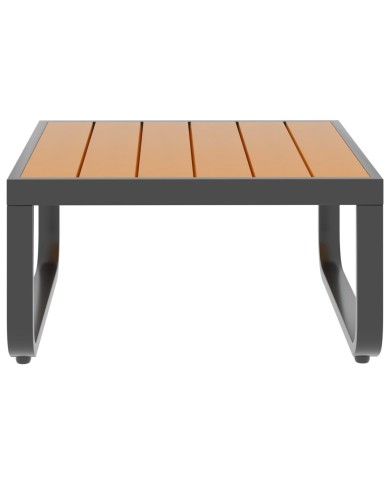 Canapé d'angle de jardin à 5 places avec coussins Aluminium WPC