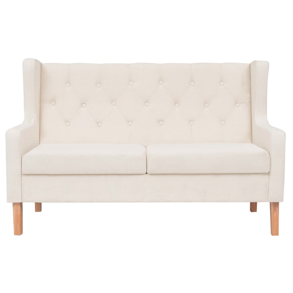  Ensemble de canapés 2 pcs tissu blanc crème