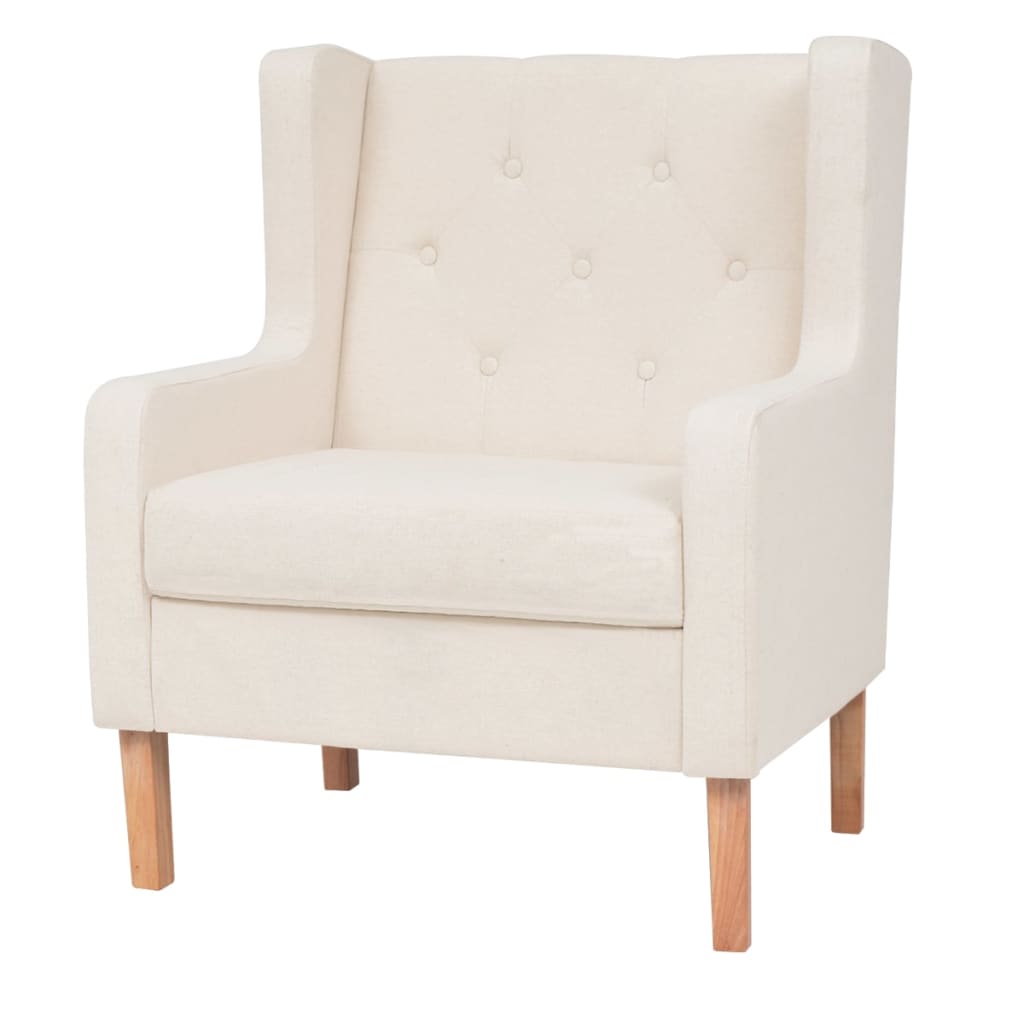  Ensemble de canapés 2 pcs tissu blanc crème
