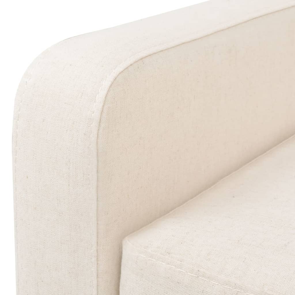  Ensemble de canapés 2 pcs tissu blanc crème
