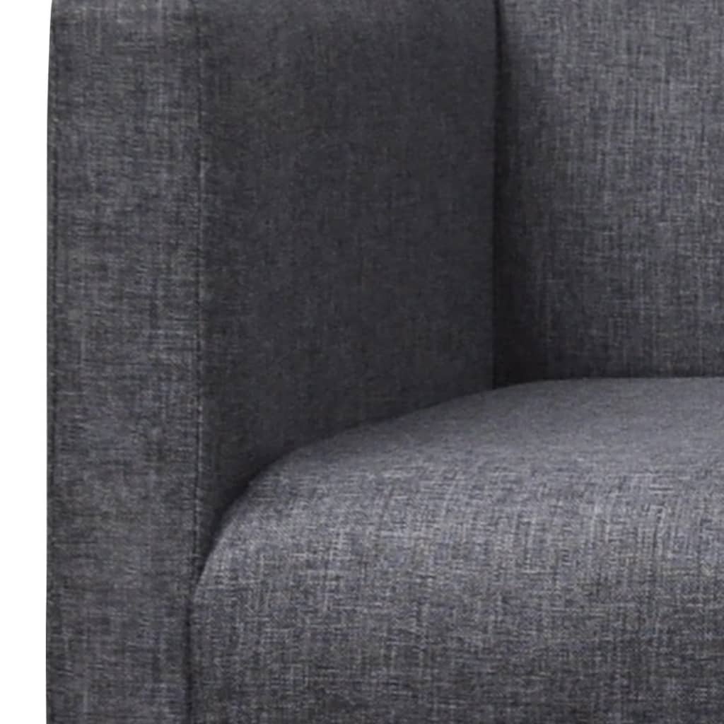  Banc avec coussin rembourré tissu hévéa gris foncé