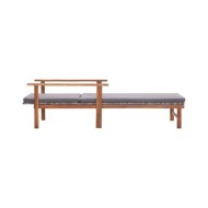 Chaise longue et coussin Résine tressée et bois d'acacia Gris