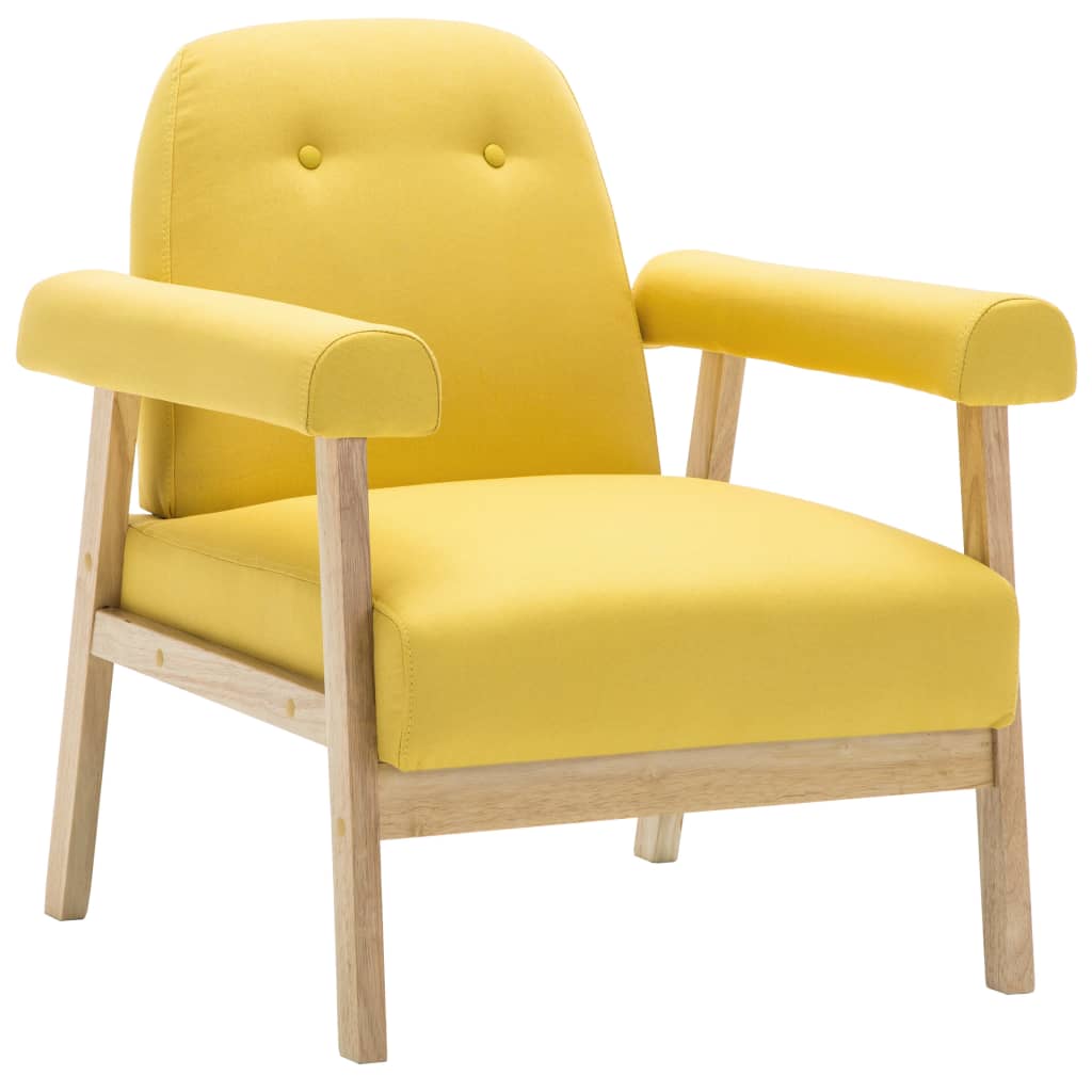  Jeu de canapé pour 3 personnes 2 pcs Tissu Jaune