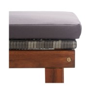 Chaise longue et coussin Résine tressée et bois d'acacia Gris