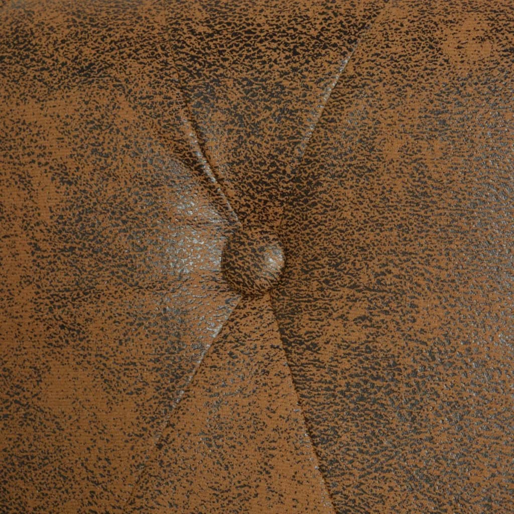  Canapé Chesterfield 3 places cuir artificiel marron
